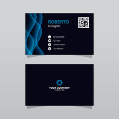 Modern blue bussines card template. Elegant element composition design with clean concept.