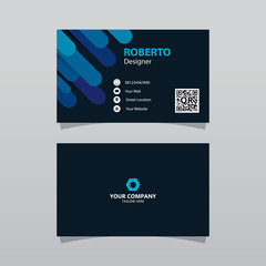 Modern blue bussines card template. Elegant element composition design with clean concept.