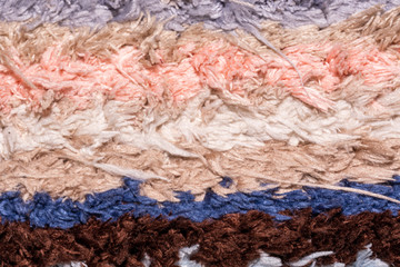 texture background, fabric carpet multi-colored threads long pile