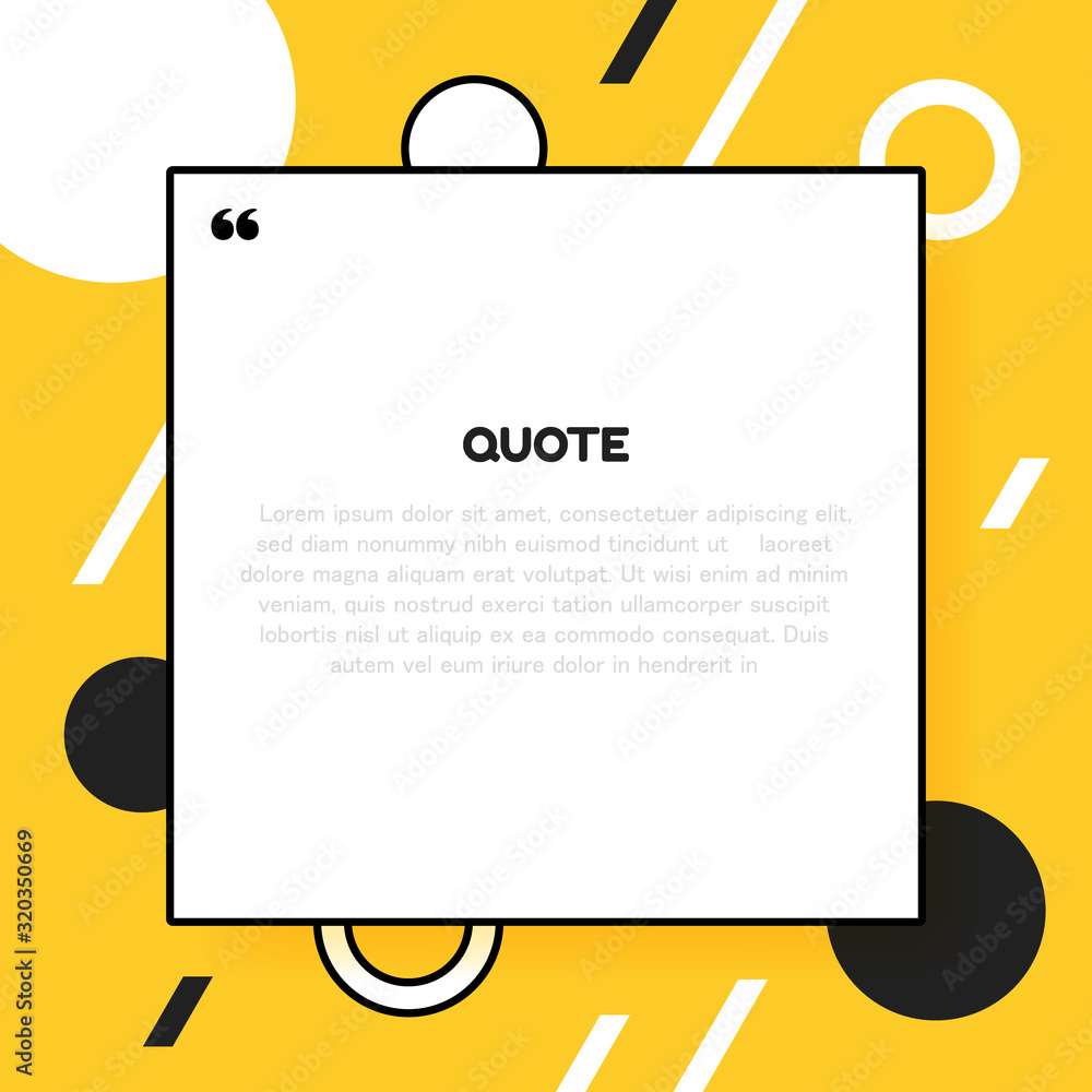 Aufkleber quote rectangle isolated on simple material style background with different geometric shapes. modern