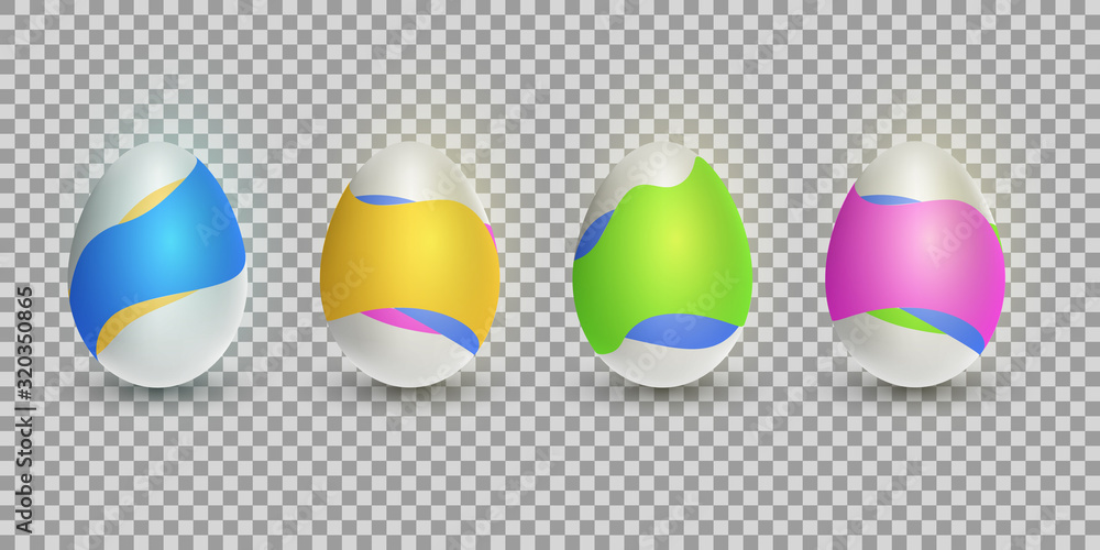 Poster easter eggs and colorful pattern of wavy shapes. liquid design. elements for your project. vector il
