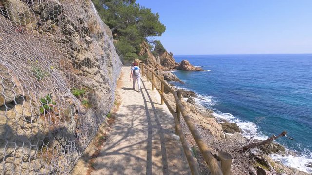 cala sant frances , blanes girona costa brava , beach, road to the sea, mediterranean,