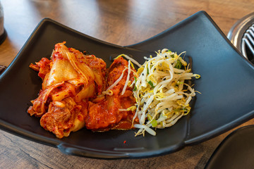 Cabbage Kimchi in the restaurant.