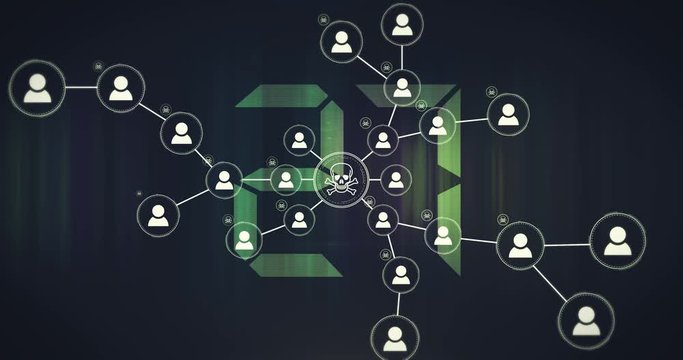 Virus disease spread network - Infection people with increasing numbers - Digital generated animation