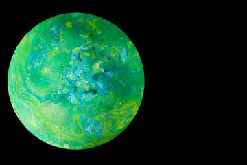 Green Acrylic Pour Color Liquid marble abstract surfaces Design.