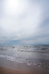 gloomy sea shore landscape 