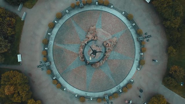 Drone footage of the statue