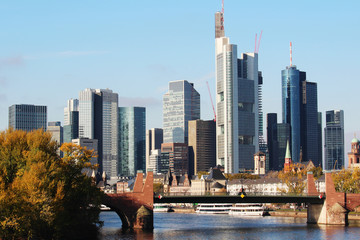 Fototapeta na wymiar Downtown in Frankfurt in the city center, Germany 