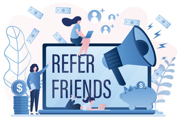 Referral program concept. Customer attraction or promotion campaign.