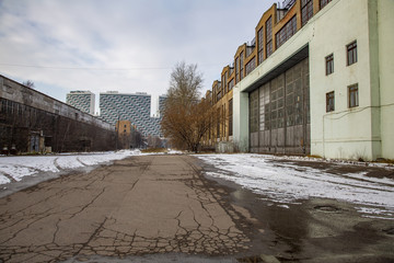 Abandoned territory of the MIG Aircraft Building Plant in Moscow, Russia