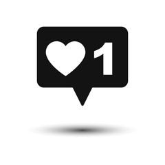 Like Counter Notification Icon isolated on white background. Vector illustration.