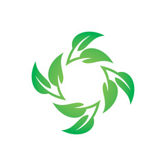green natrue leaf group pattern tile logo design