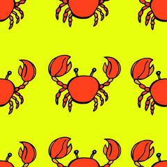 Obraz premium Vector illustration. Abstract bright pattern in the form of crabs. Design for wallpaper, covers, print of clothes and textiles.