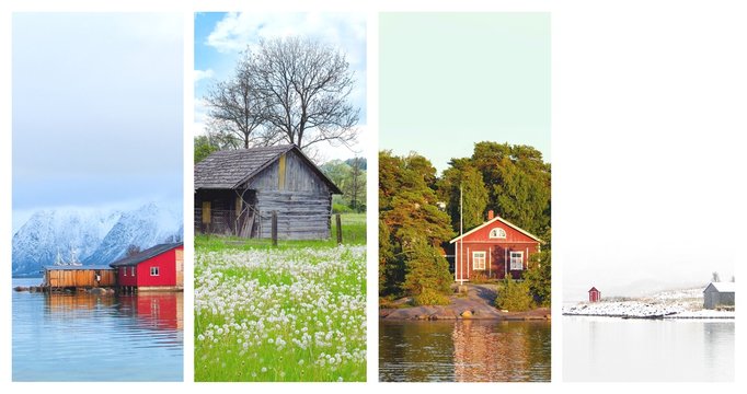 Four seasons of natural rustig cottage