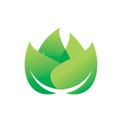 group green nature leaf logo design