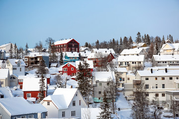 Fototapeta na wymiar city of Tromso in the winte