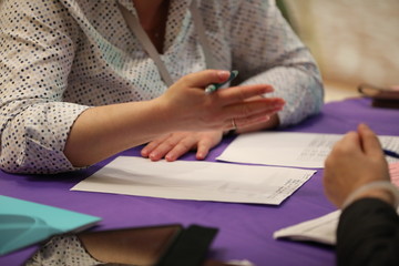 close up corporate person hands