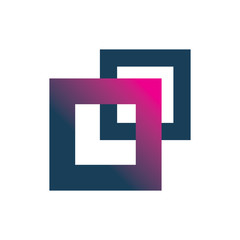 Fototapeta premium color square frame blue pink logo design