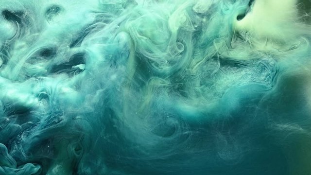 Swirling fume cloud overlay. Magic spell. Teal blue steam motion abstract background.