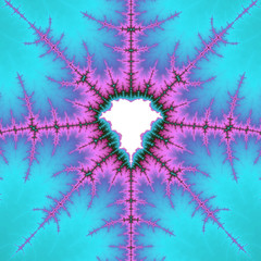 Blue and pink mandelbrot fractal, digital artwork for creative graphic design