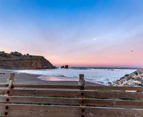 Colorful Pink Coastline in Pacific California