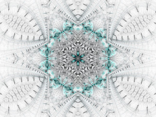 Light snowflake fractal mandala, digital artwork for creative graphic design
