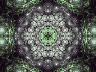 Abstract golden fractal virus pattern, digital artwork for creat