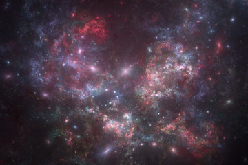 Fototapeta na wymiar Dark fractal galaxy, digital artwork for creative graphic design