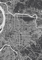Obraz premium City map Taipei, monochrome detailed plan, vector illustration