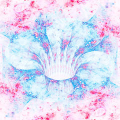 Light pastel toned fractal flower, digital artwork for creative graphic design