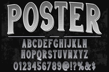 abc Font. alphabet Script. Typeface.Shadow. Effect.vintage Hand Drawn.Retro Typography.Vector Illustration
