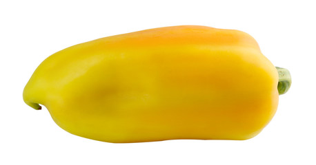 Fresh raw yellow peppers on  white background