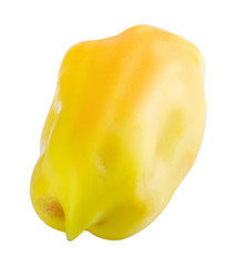 Fresh raw yellow peppers on  white background