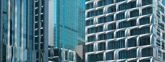office buildings in business district, corporate building facade © hanohiki