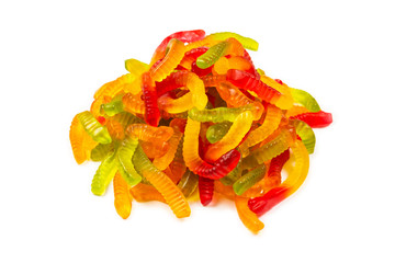 Juicy colorful jelly sweets. Gummy candies.