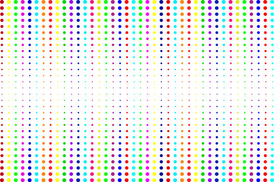 Multicolored dots on a white background. Vector.