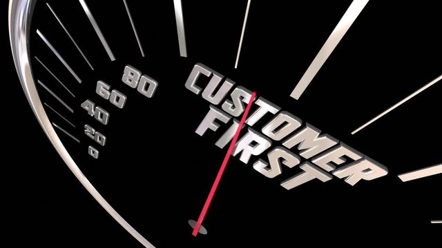  Customer First Company Culture Mindset Promise Pledge Speedometer 3d Animation
