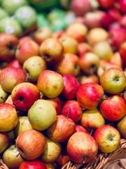 many colorful apples