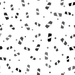 Black Aluminum can icon isolated seamless pattern on white background. Vector Illustration