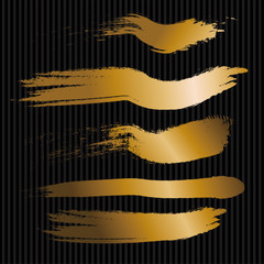 Obraz premium アナログタッチ素材：筆の質感 墨 インク 筆模様 波模様