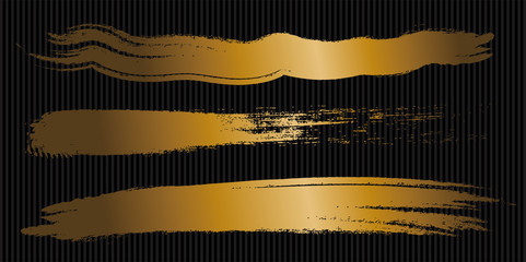 Obraz premium アナログタッチ素材：筆の質感 墨 インク 筆模様 波模様