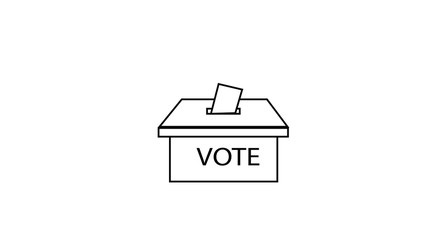Hand voting ballot box icon, Election Vote concept