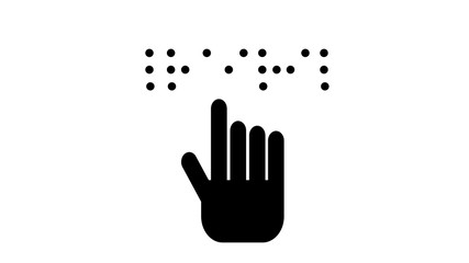 Blind reading text in braille language