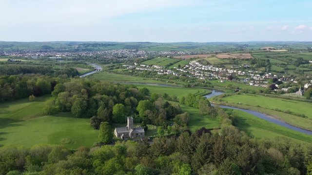 Tawstock church with Barnstaple in the background