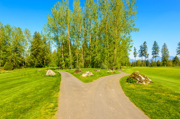 Trail in path of the golf park