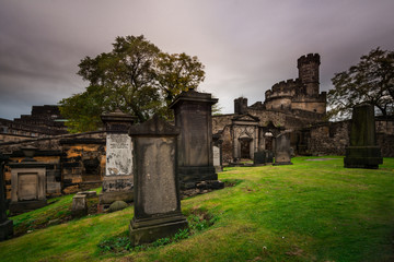 Fototapeta na wymiar Old graveyard, Edinburgh, Scotland, Long exposure