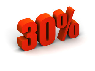 Discount symbol isolated on white, original 3d rendering