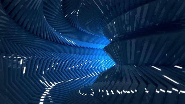 Endlessly rotating futuristic blue sci-fi tunnel. Loopable, full hd motion background.