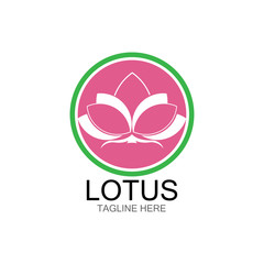 lotus flowers design logo Template icon