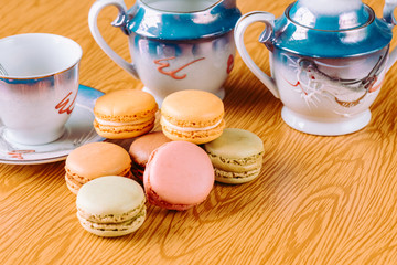 Freshly brought macarons from the bakery